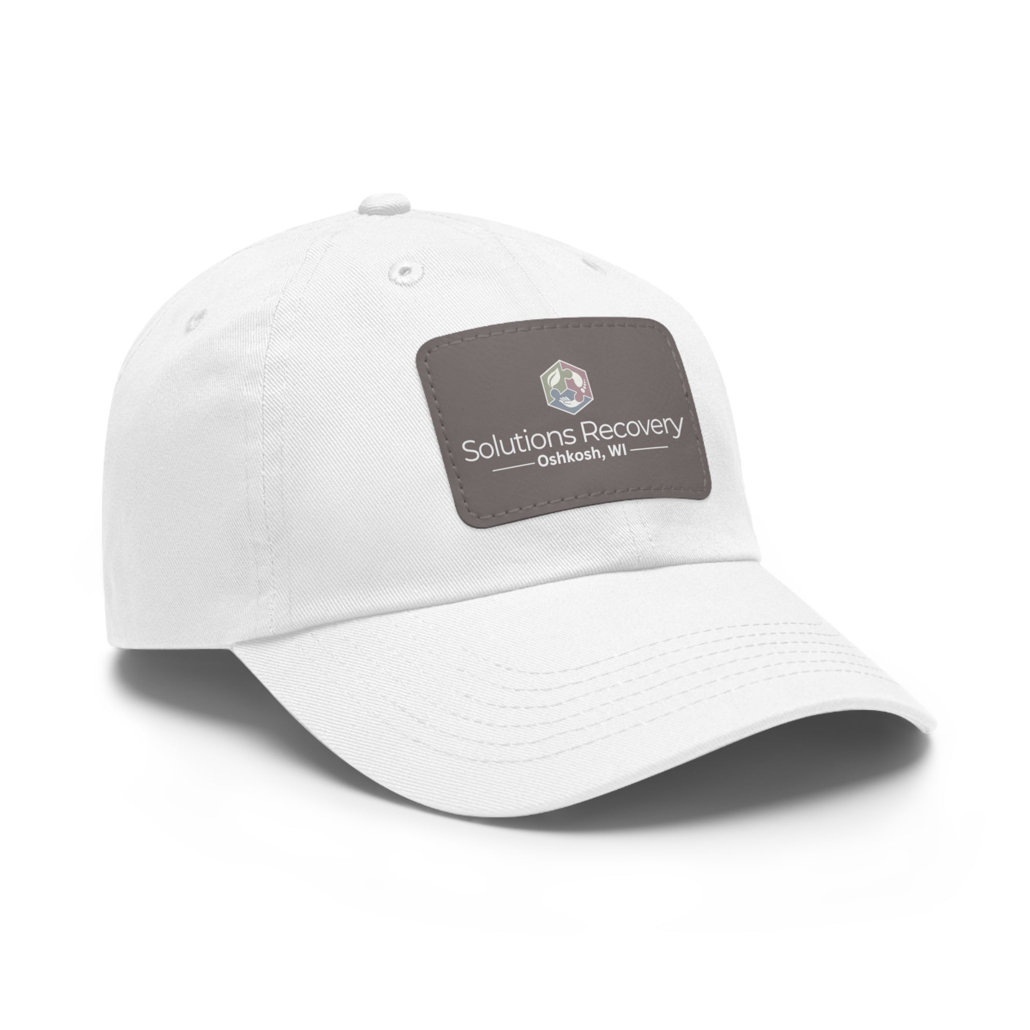 Solutions Recovery Leather Patch Dad Hat — "Live in the Solution"