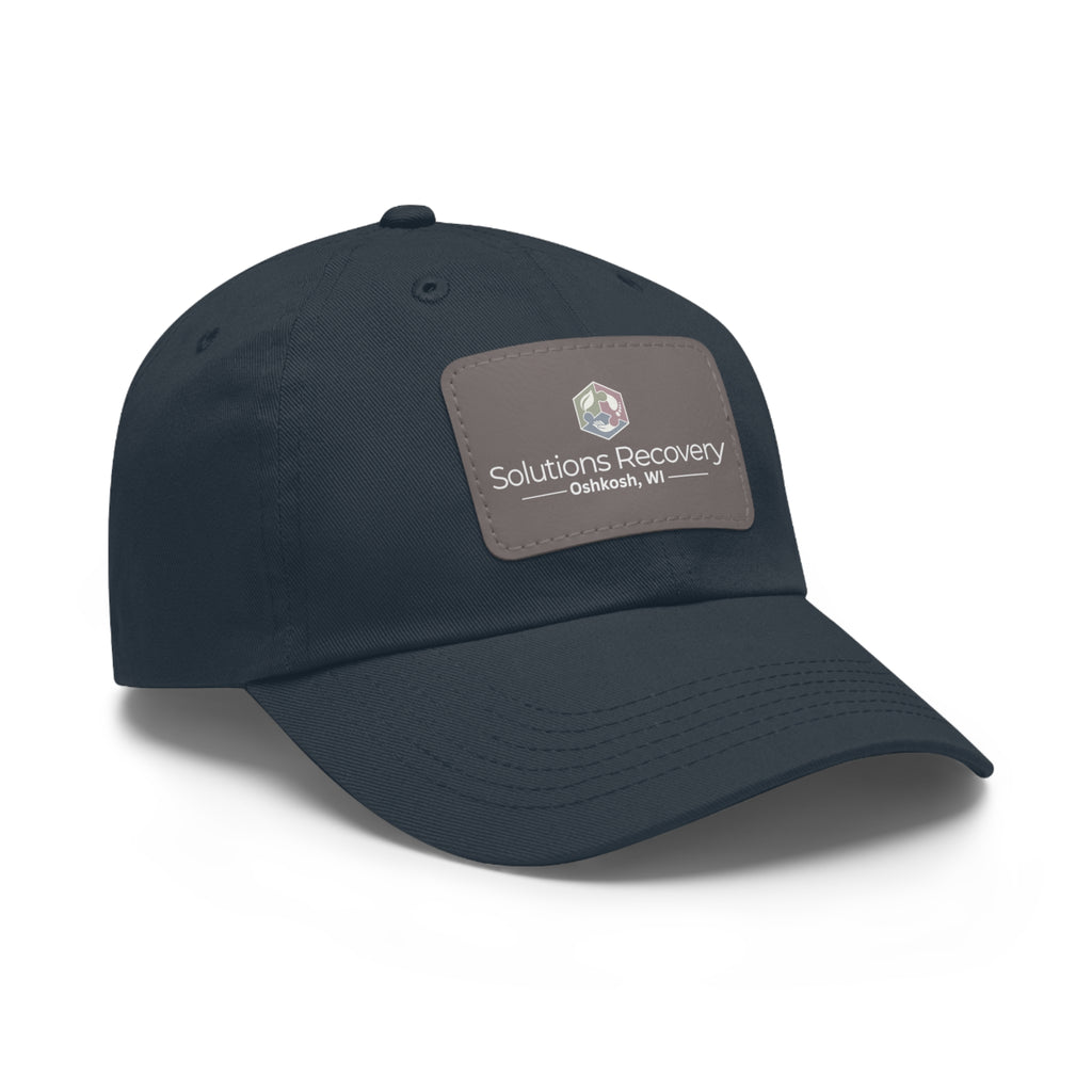Solutions Recovery Leather Patch Dad Hat — "Live in the Solution"