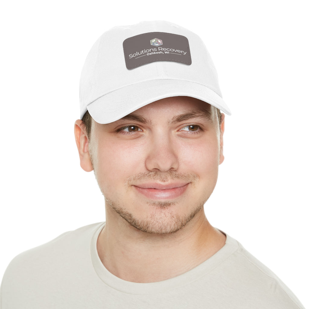 Solutions Recovery Leather Patch Dad Hat — "Live in the Solution"