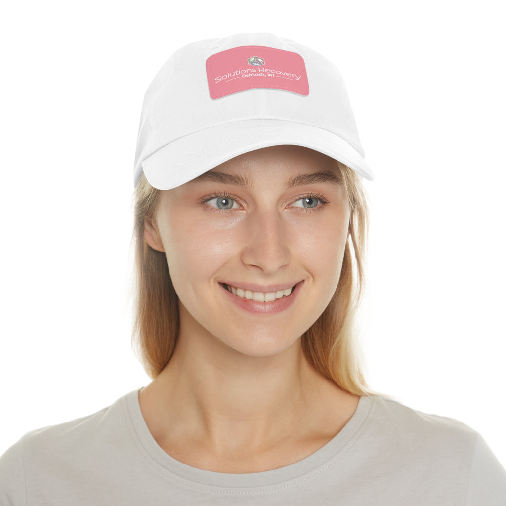 Solutions Recovery Leather Patch Dad Hat — "Live in the Solution"