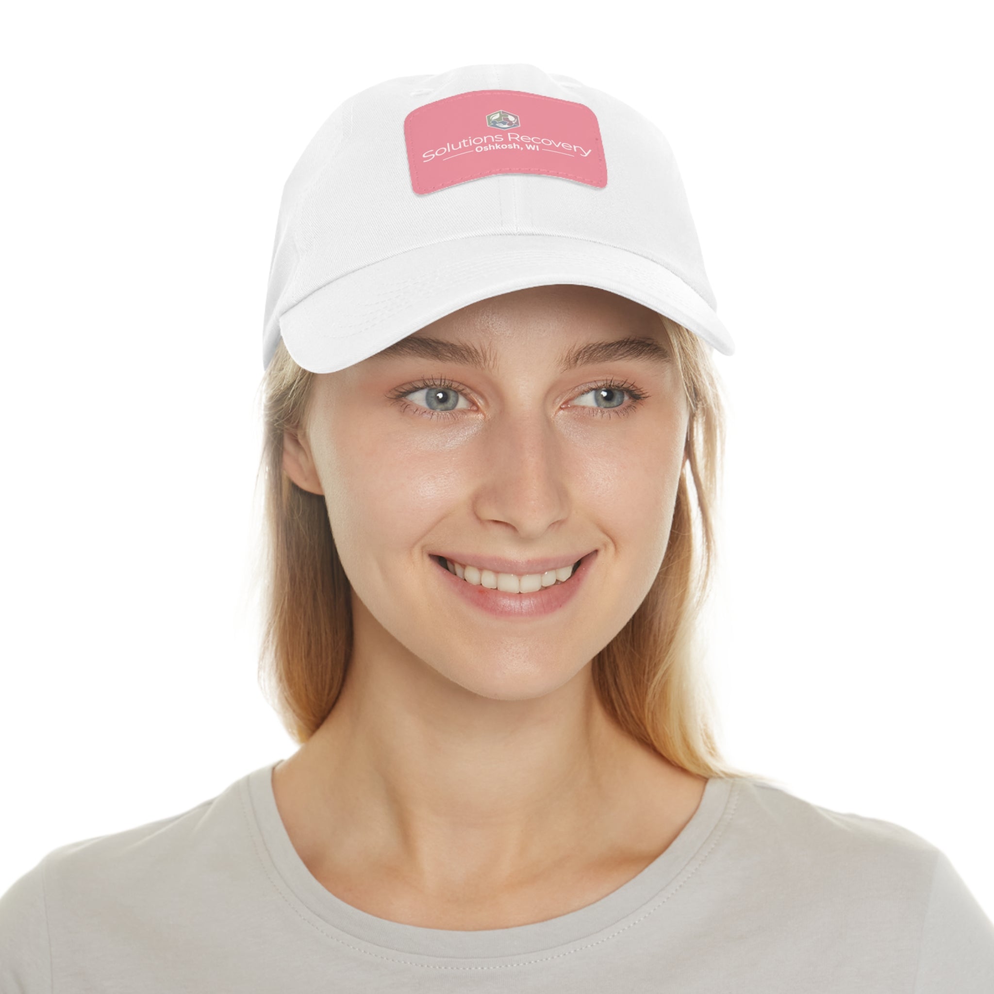 Solutions Recovery Leather Patch Dad Hat — "Live in the Solution"