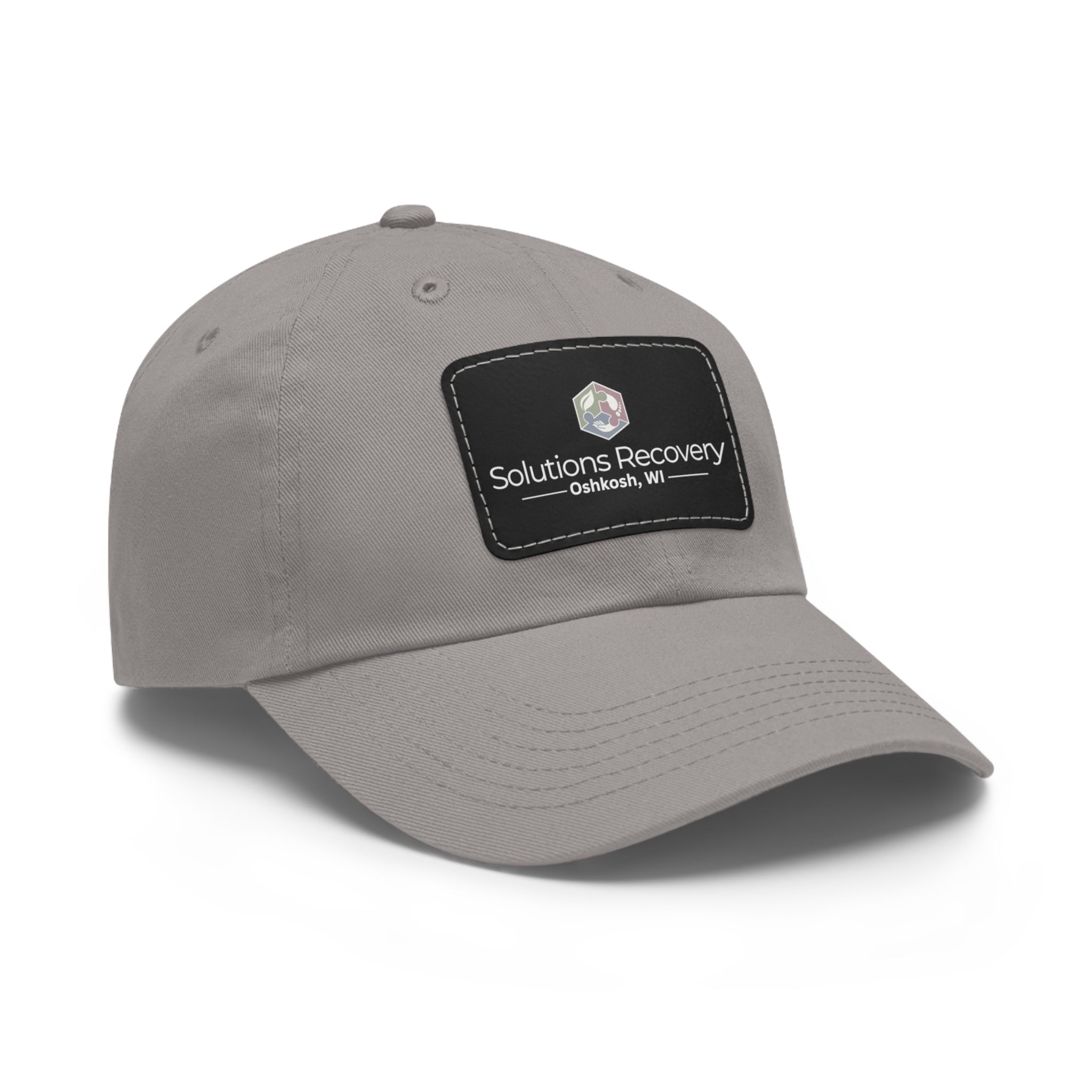 Solutions Recovery Leather Patch Dad Hat — "Live in the Solution"