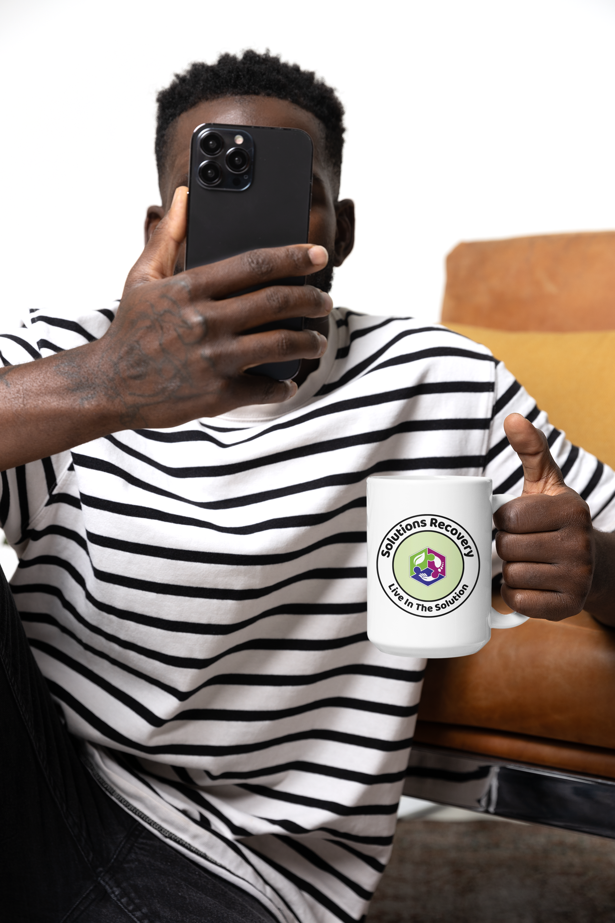Solutions Recovery 15oz Mug — "Live In The Solution" Inspirational Coffee Cup