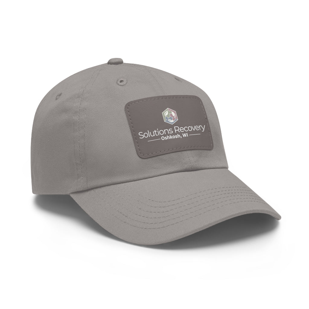 Solutions Recovery Leather Patch Dad Hat — "Live in the Solution"