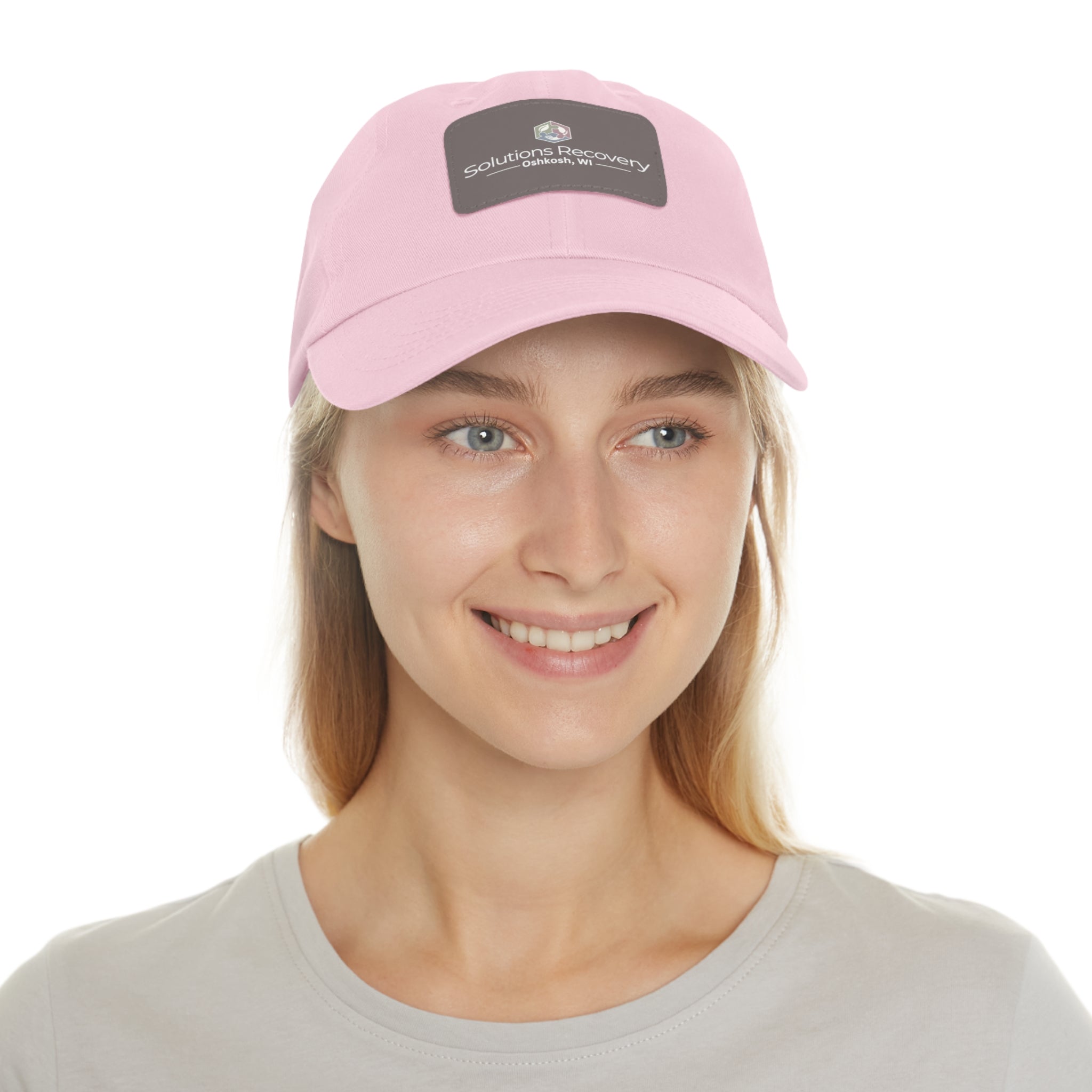 Solutions Recovery Leather Patch Dad Hat — "Live in the Solution"