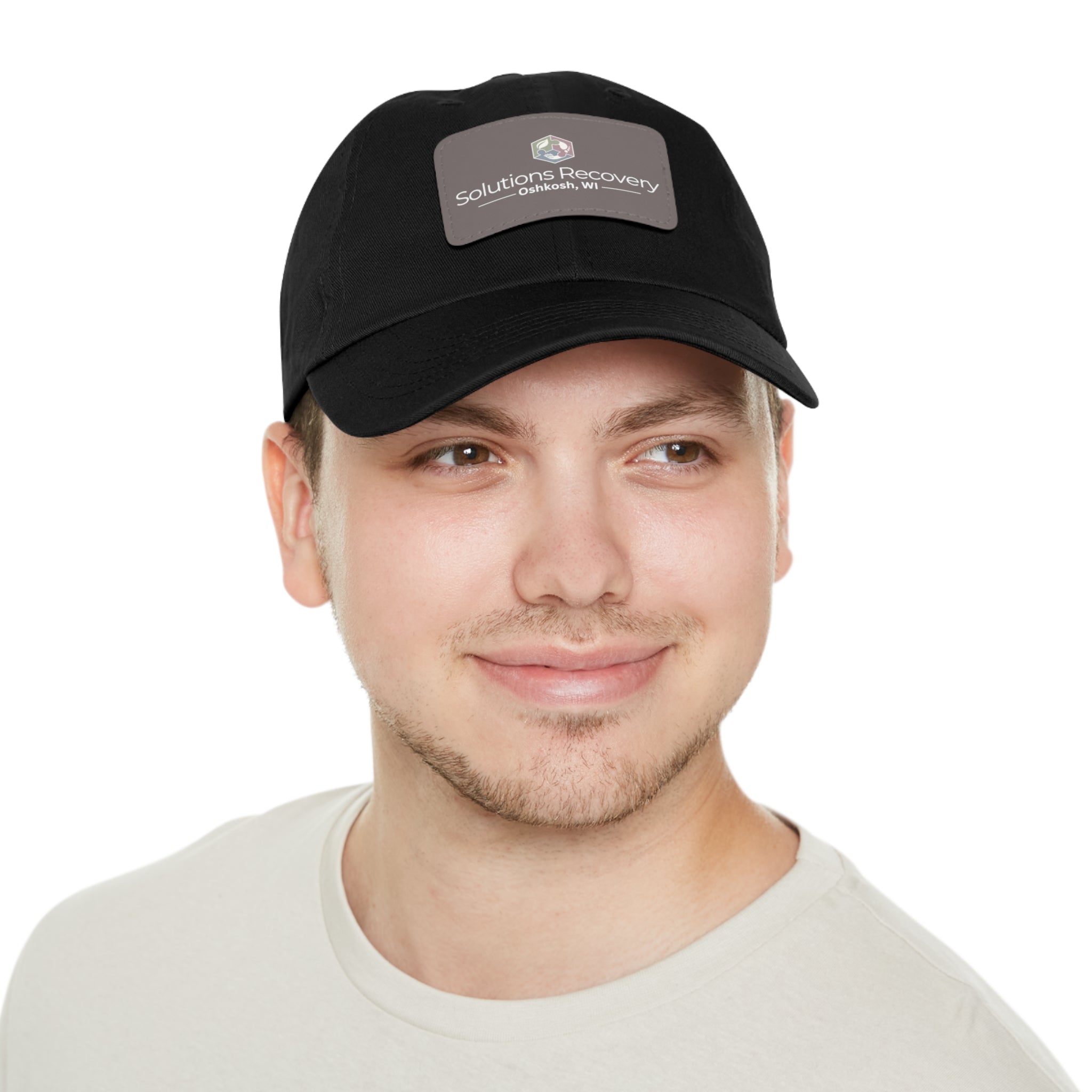Solutions Recovery Leather Patch Dad Hat — "Live in the Solution"