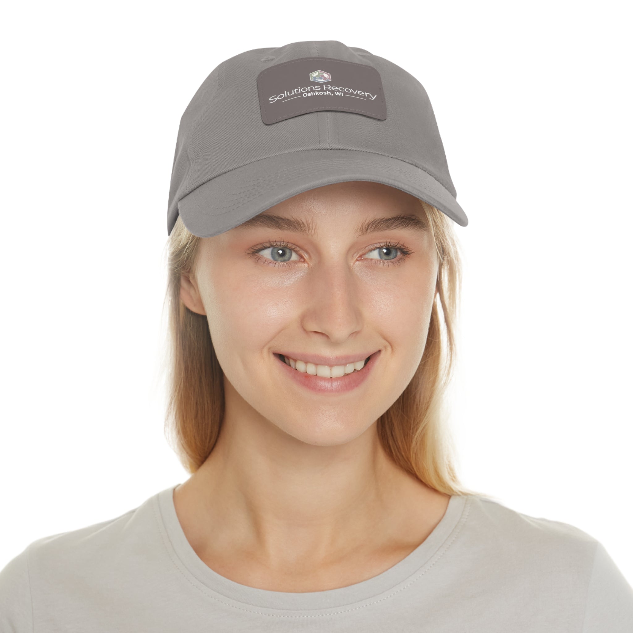 Solutions Recovery Leather Patch Dad Hat — "Live in the Solution"