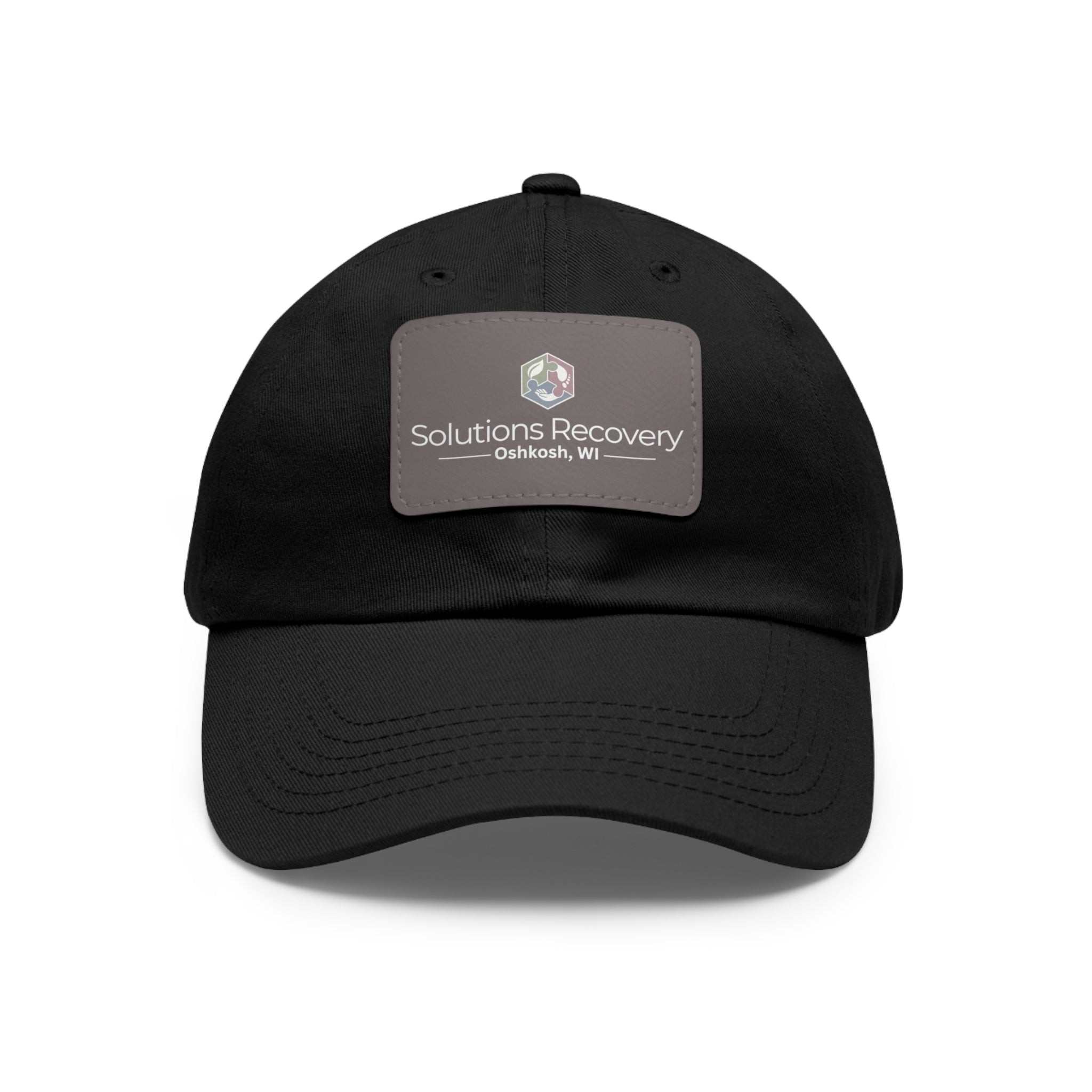 Solutions Recovery Leather Patch Dad Hat — "Live in the Solution"