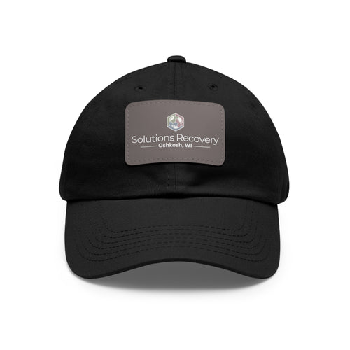 Solutions Recovery Leather Patch Dad Hat — "Live in the Solution"