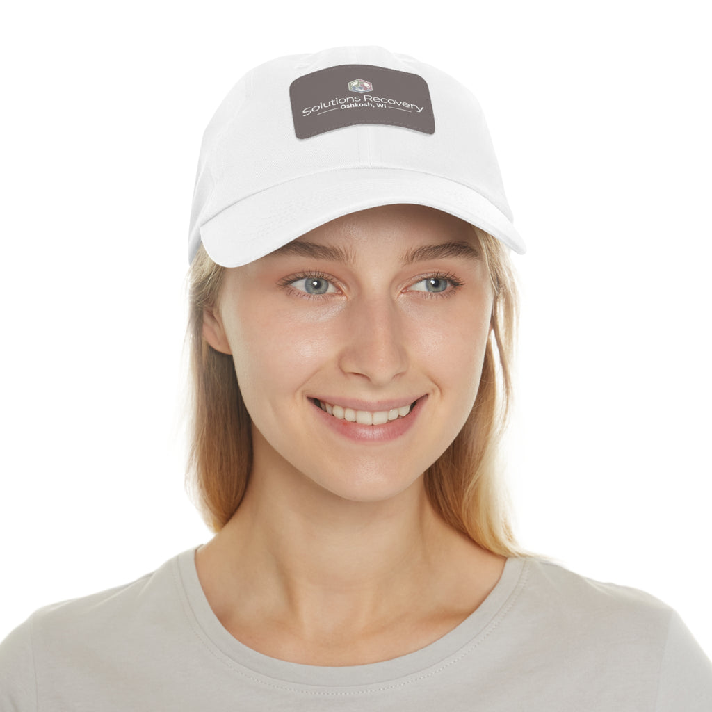 Solutions Recovery Leather Patch Dad Hat — "Live in the Solution"