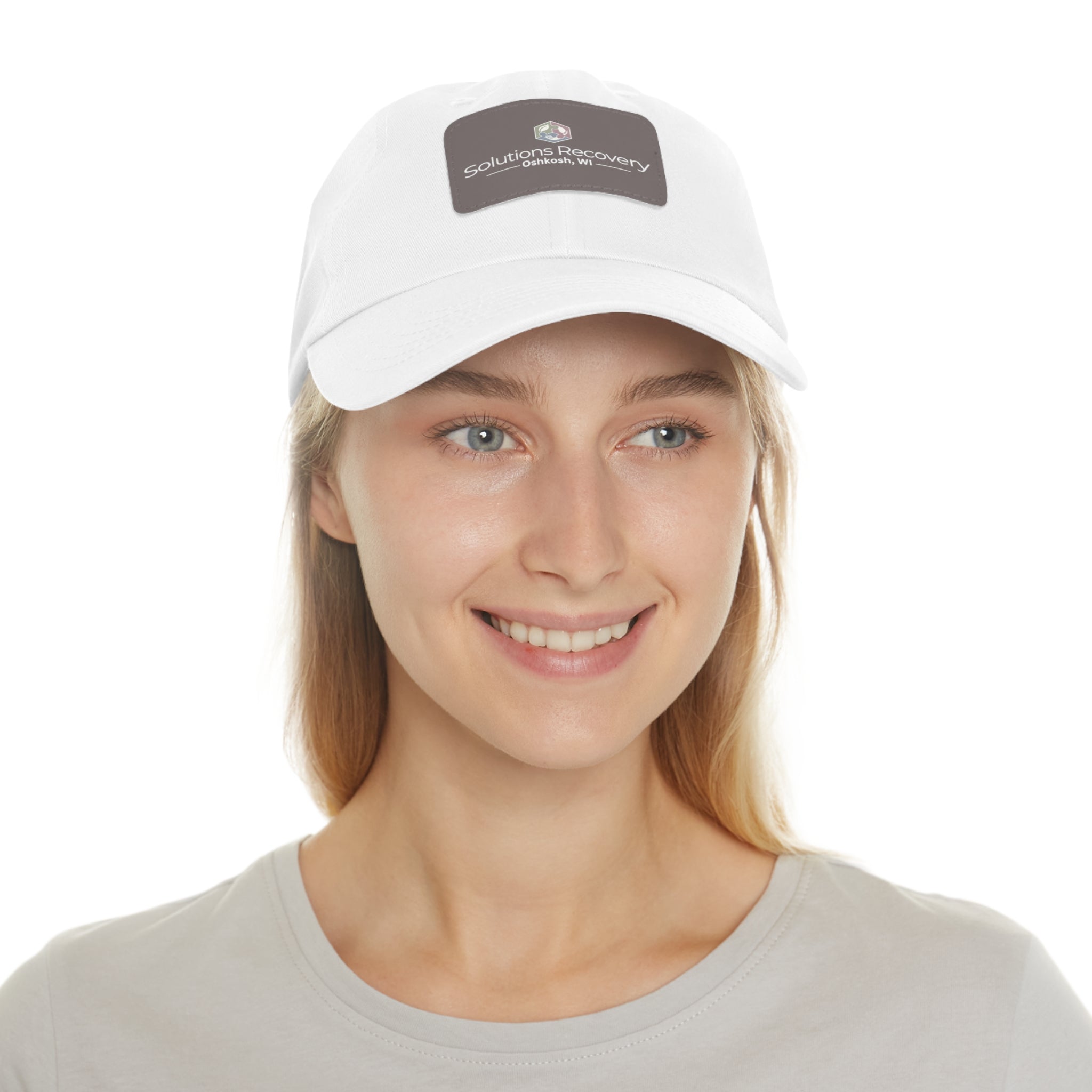 Solutions Recovery Leather Patch Dad Hat — "Live in the Solution"