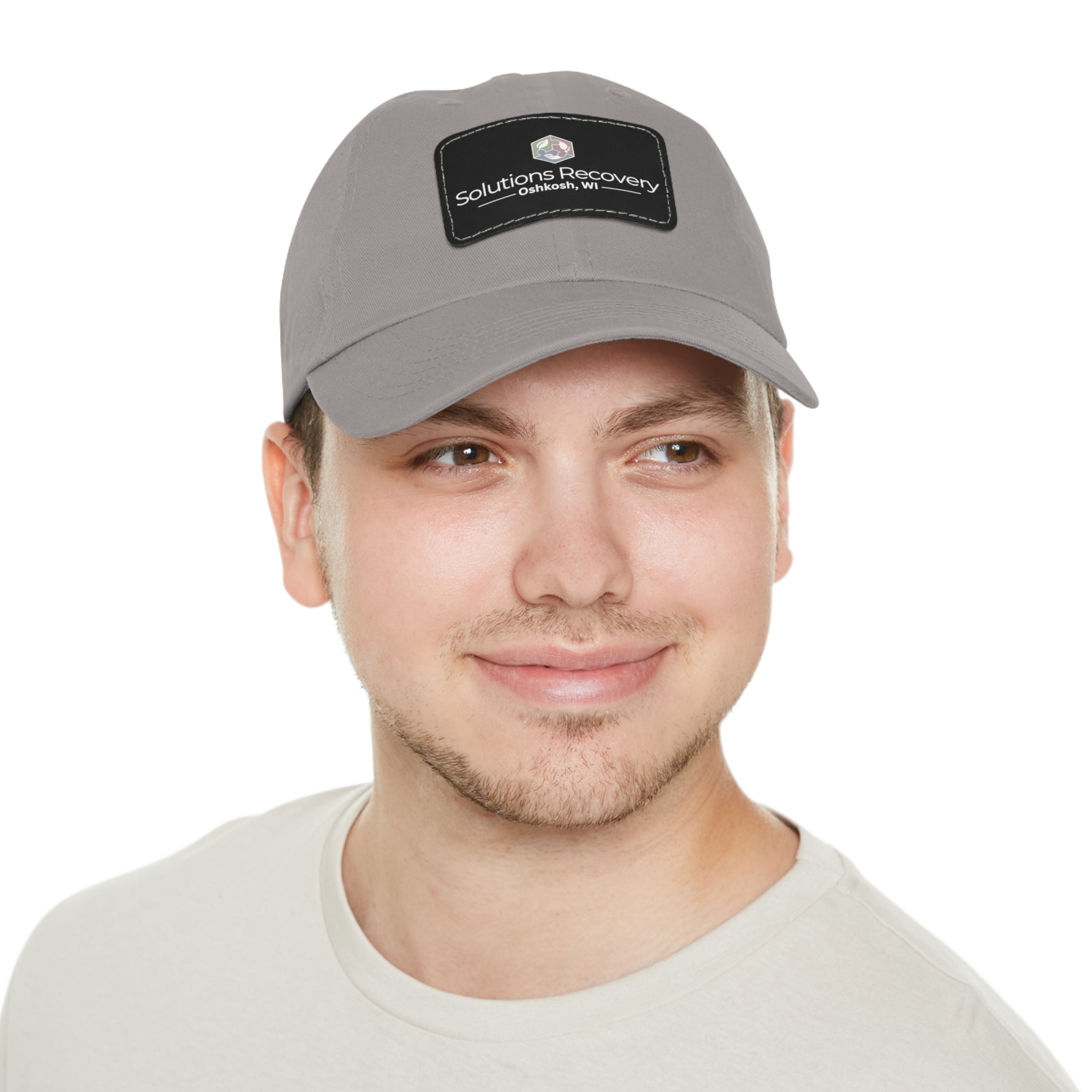 Solutions Recovery Leather Patch Dad Hat — "Live in the Solution"
